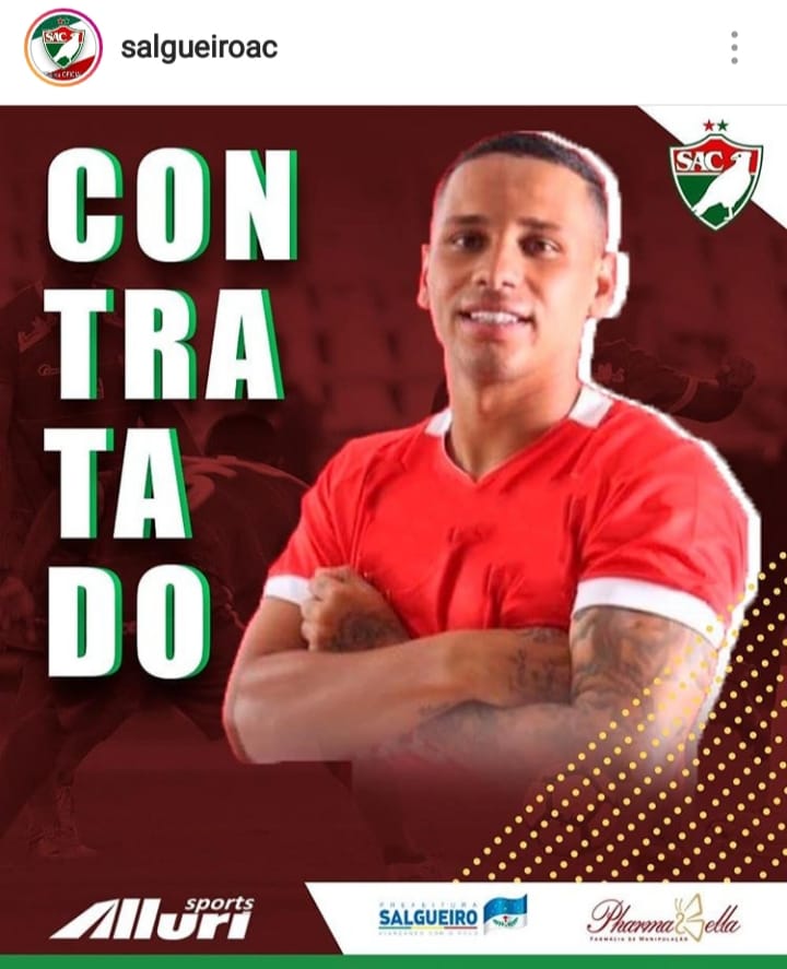 Reforço 2019!! Bruno Sena vai defender o Salgueiro-PE