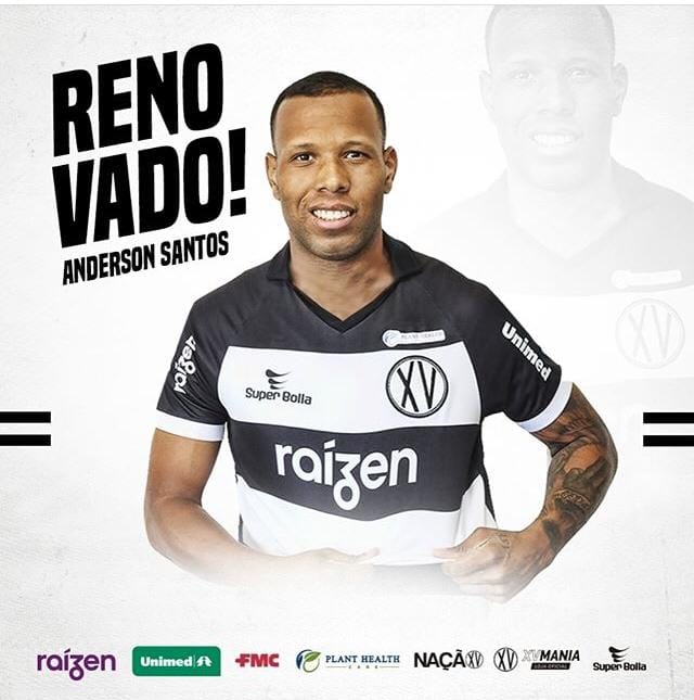 Reforço 2019! Anderson Santos renova no XV Piracicaba-SP