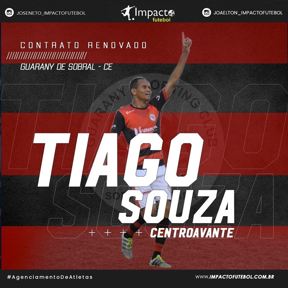 Renovação de Contrato!!! Tiago Souza fica no Guarany Sobral-CE
