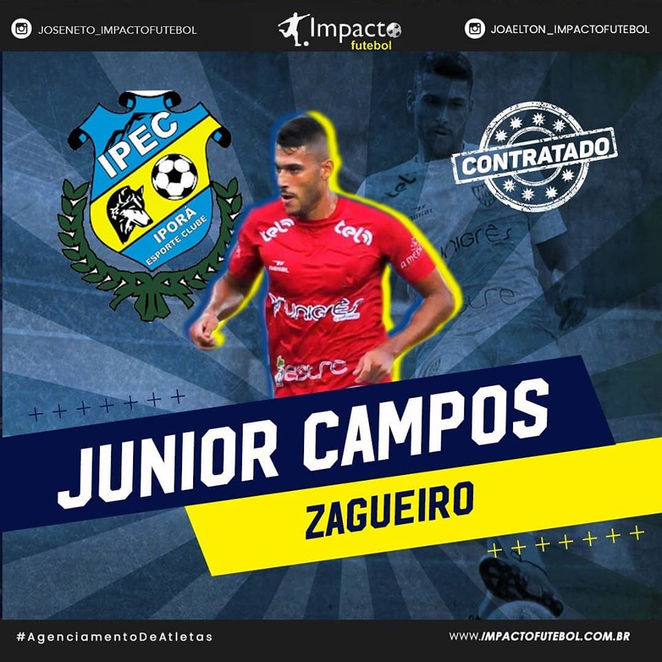 Reforço 2020! Zagueirão Junior Campos vai jogar o Goiano