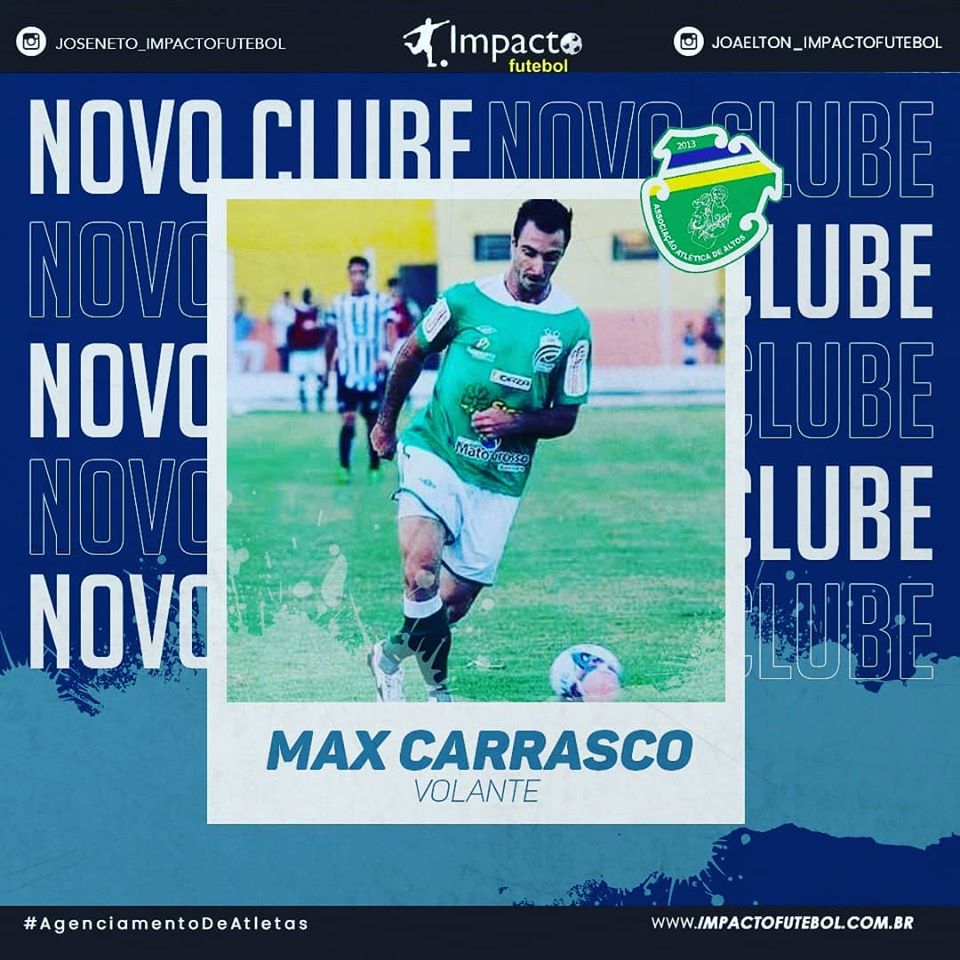 Reforço 2020! Max Carrasco fecha no Altos-PI