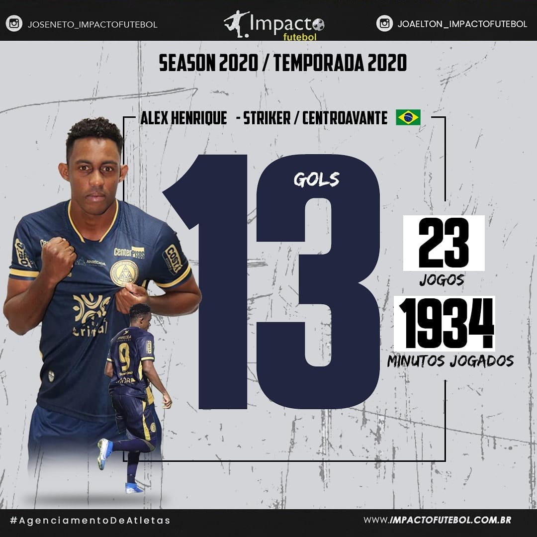 Destaque! Alex Henrique - Centroavante - 23jogos e 13gols