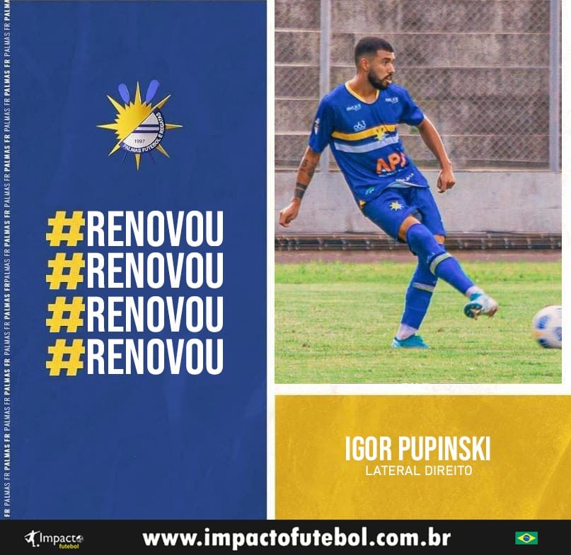 Renovação de Contrato! Igor Pupiski fica no Palmas-TO