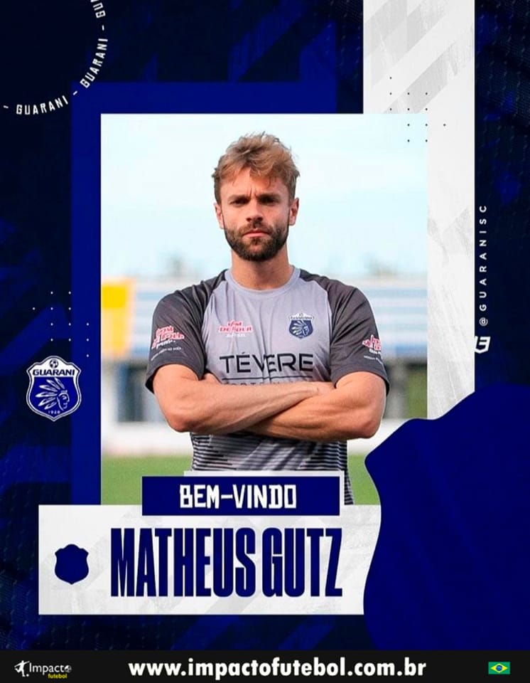 Reforço! Matheus Gutz (Goleiro) é do Guarani de Palhoça-SC