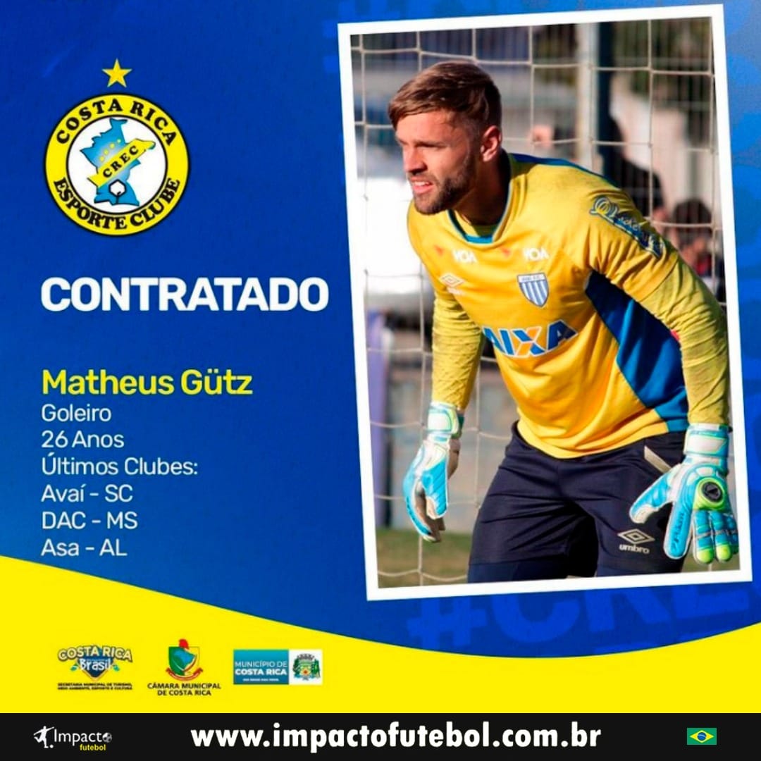 Negocio Fechado! Matheus Gutz (Goleiro) é do Costa Rica-MS