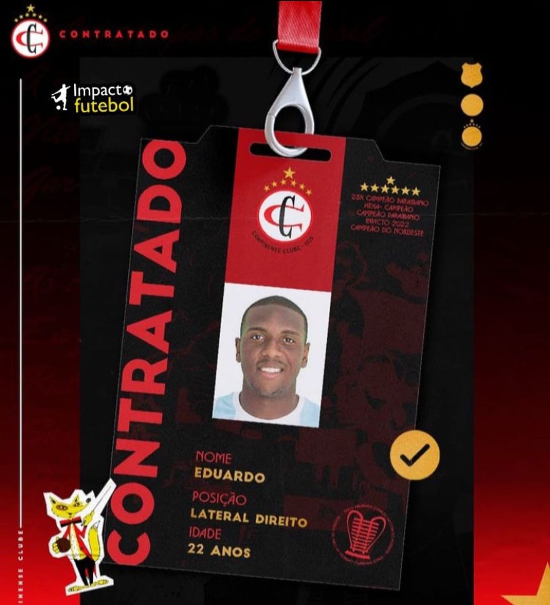 Negocio Fechado! Eduardo Porto assina no Campinense-PB