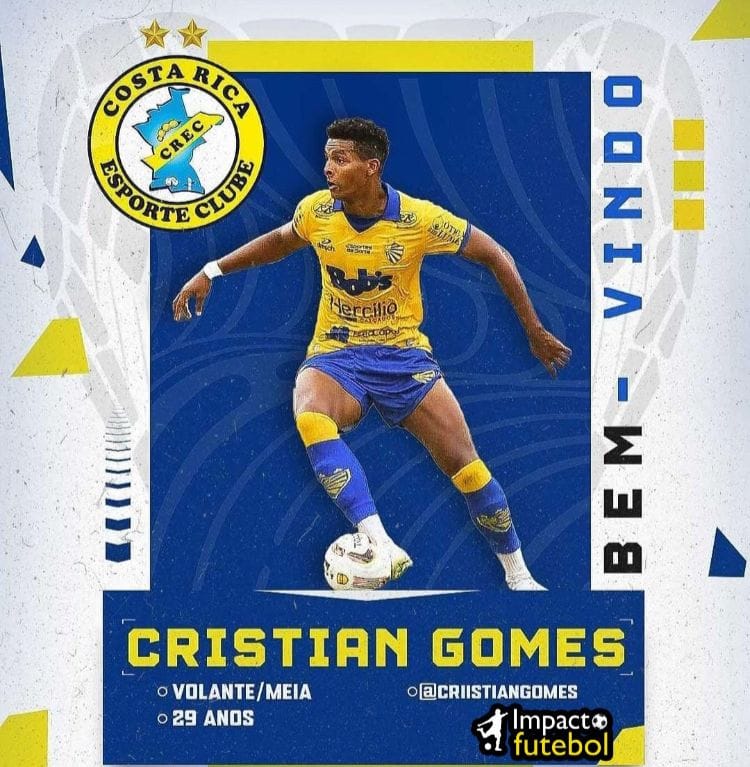 Negocio Fechado! Cristian Gomes é do Costa Rica-MS