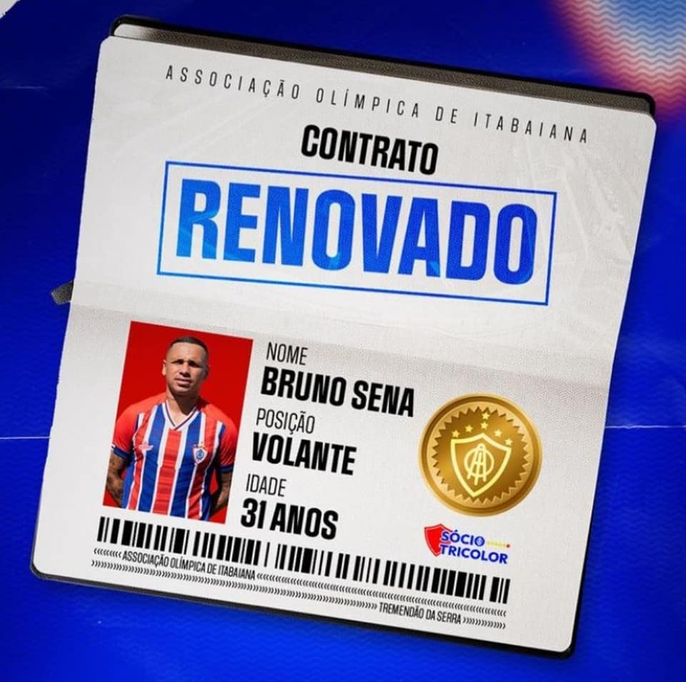 Renovação de Contrato! Bruno Sena fica no Itabaiana-SE
