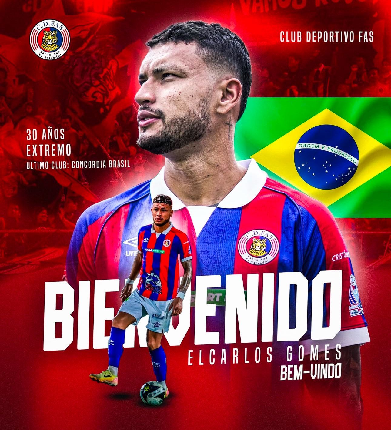 Negócio Internacional! Elcarlos assina com CD FAS de El Salvador