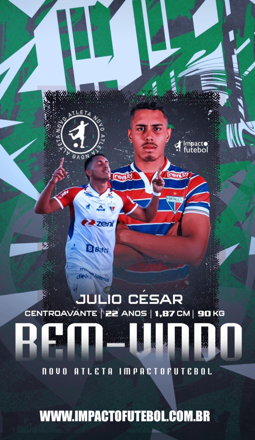 Novo atleta Impacto! Julio Cesar - Centroavante - 22 anos