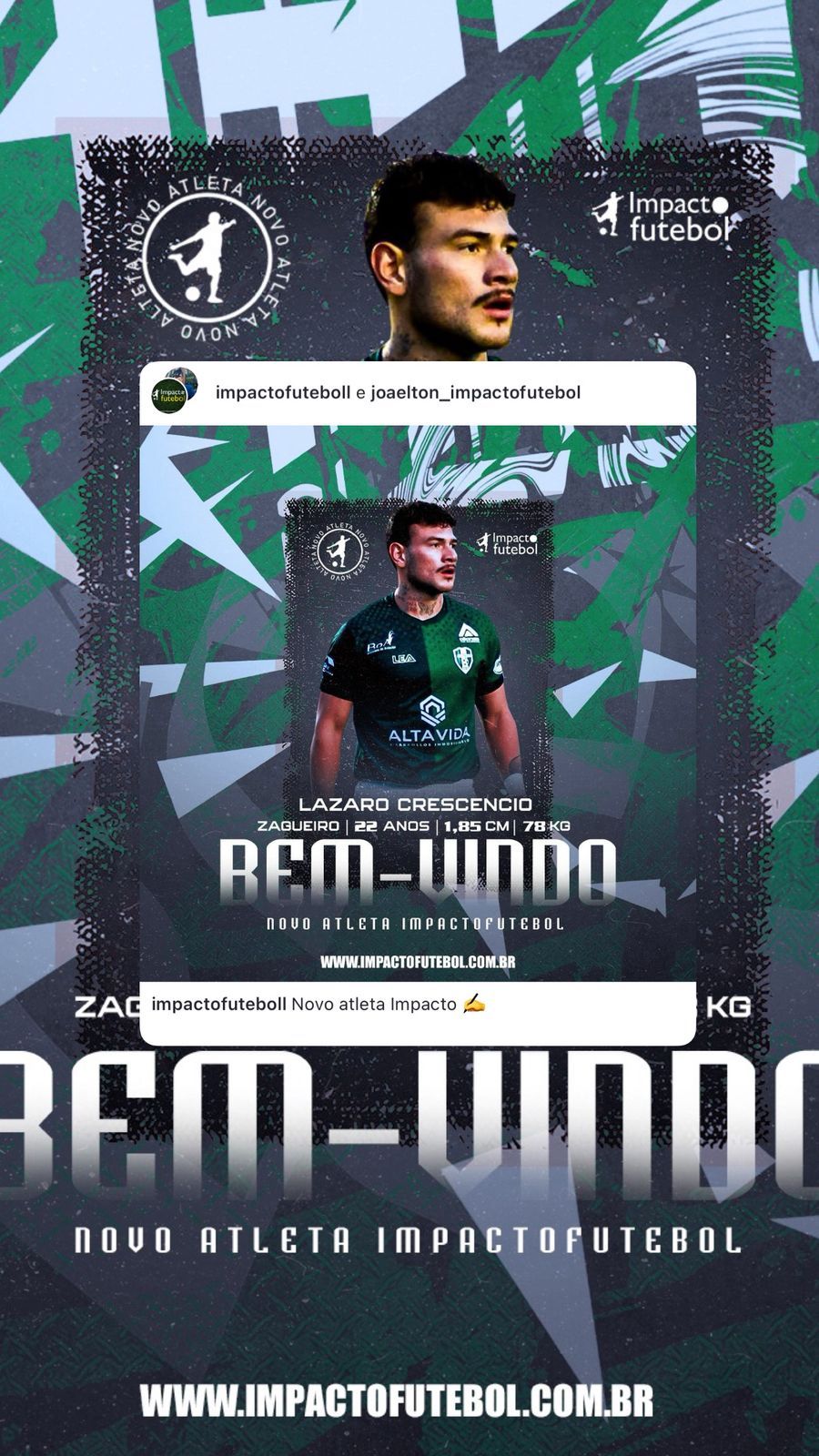 Novo atleta Impacto! Lazaro - Zagueiro Canhoto